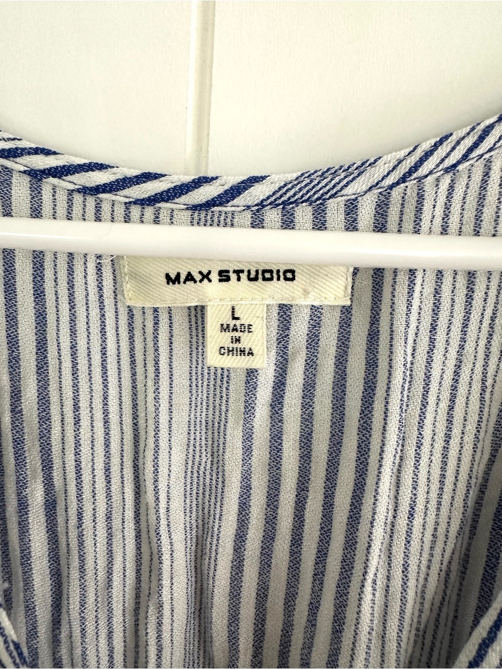 Max Studio Blue and White Striped Tiered Maxi Dress - Picture 3 of 9